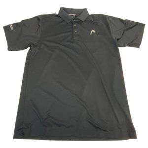 Head Men's Golf Polo Shirt M Grey Gray Short Sleeve Polyester Spandex Collared